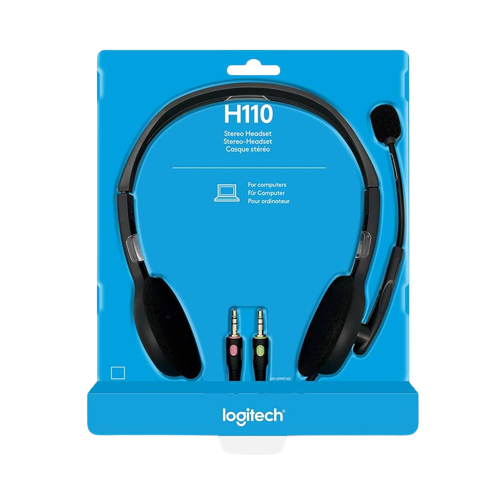 Logitech-H11069295_nobg Headphones H110 - Stereo Wired Headset with Mic